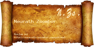 Neurath Zsombor névjegykártya